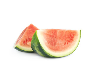 Couple watermelon slices isolated