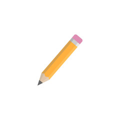 Pencil flat icon, education and school element, Web mobile vector graphics, a colorful solid pattern on a white background, eps 10.