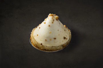 Yogurt and honey dessert on a black background