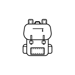 Backpack line icon, Education and school element, school bag vector graphics, a linear pattern on a white background, eps 10.