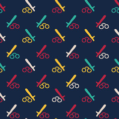 handcuffs and baton pattern colored