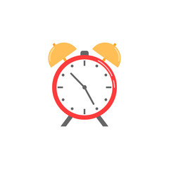 Alarm clock flat icon, school and office element, Watch with bells vector graphics, a colorful solid pattern on a white background, eps 10.