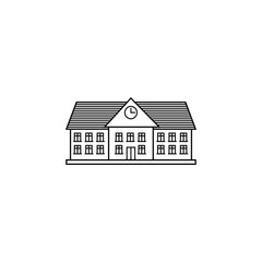 University line icon, school and building, library vector graphics, a linear pattern on a white background, eps 10.