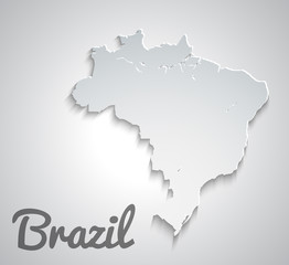 Map of Brazil. Abstract vector paper map