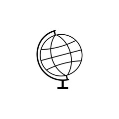 Fototapeta na wymiar Globe line icon, school and education element, world and earth vector graphics, a linear pattern on a white background, eps 10.