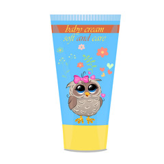 Baby cream tube with kids design