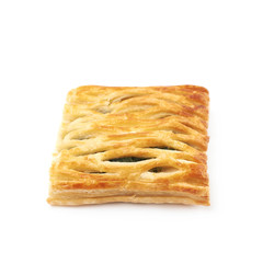 Spinach and cheese bun pastry isolated