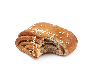 Cinnamon roll pastry bun isolated