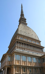 Fototapeta na wymiar historical building in the city of Turin called MOLE ANTONELLIAN