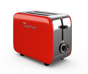Vintage toaster isolated on white 3D illustration