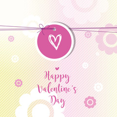 Valentine's card with copy space. Template. Graphic design element.
