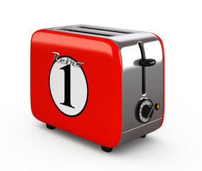 Vintage toaster isolated on white 3D illustration