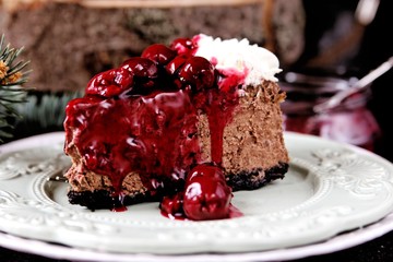 Black forest cherry  chocolate cheesecake