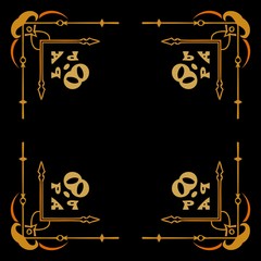Victorian abstract symmetrical pattern in retro ornate frame on a dark background
