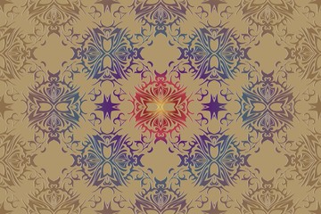 pattern in rococo style, victorian style, in renaissance style, in baroque style. Vector illustration.