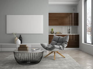Fototapeta premium Interior modern design room 3D illustration