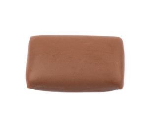 Flat chocolate candy isolated