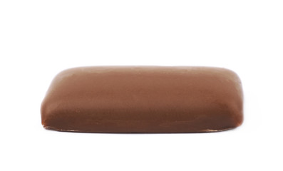 Flat chocolate candy isolated