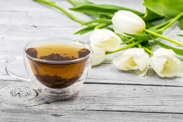 tulips and tea Cup