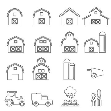 Barn Icon Line Vector Illustration