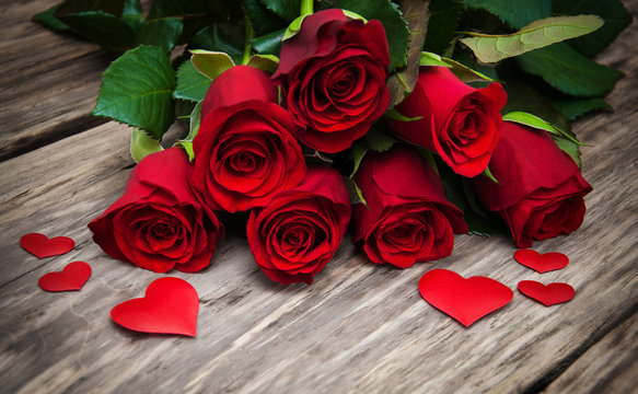 Red rose and hearts