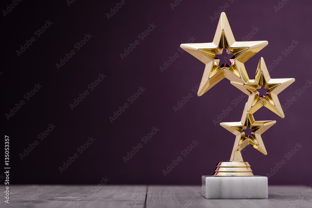 Wall mural gold winners award with three stars