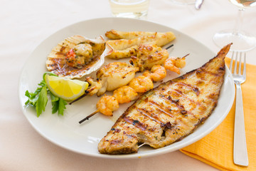 Plate of mixed fish