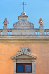 Cathedral of Volterra, detail of facade, Pisa, Tuscany, Italy