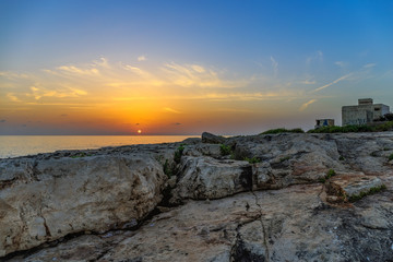 Sunset at the beach of Paceville