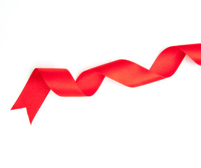 red ribbon border isolated on white
