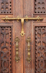 Moroccan antique wood texture door,national metal bolts