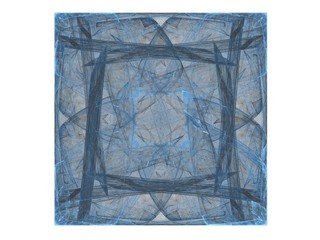3d rendering with blue abstract fractal pattern