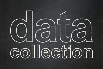 Obraz premium Data concept: Data Collection on chalkboard background