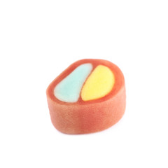 Single licorice candy isolated
