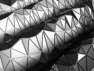 Dark metallic silver triangle pattern industrial background