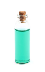 Vial filled with colored liquid