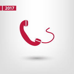 Fototapeta premium Phone, flat icon, vector illustration. Flat design style