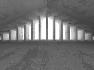 Abstract dark concrete empty room interior with light