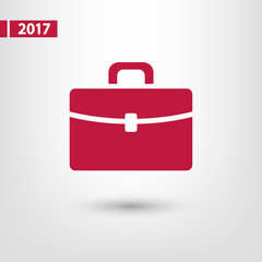 Briefcase icon, vector illustration. Flat design style