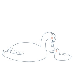 Swan Mother and Child