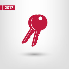 Key  icon, vector illustration. Flat design style