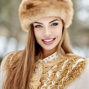 Beautiful russian winter girl portrait