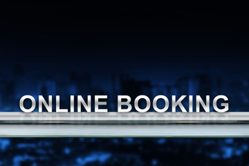 online booking on metal railing