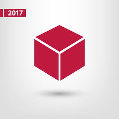 3d cube logo design icon, vector illustration. Flat design style