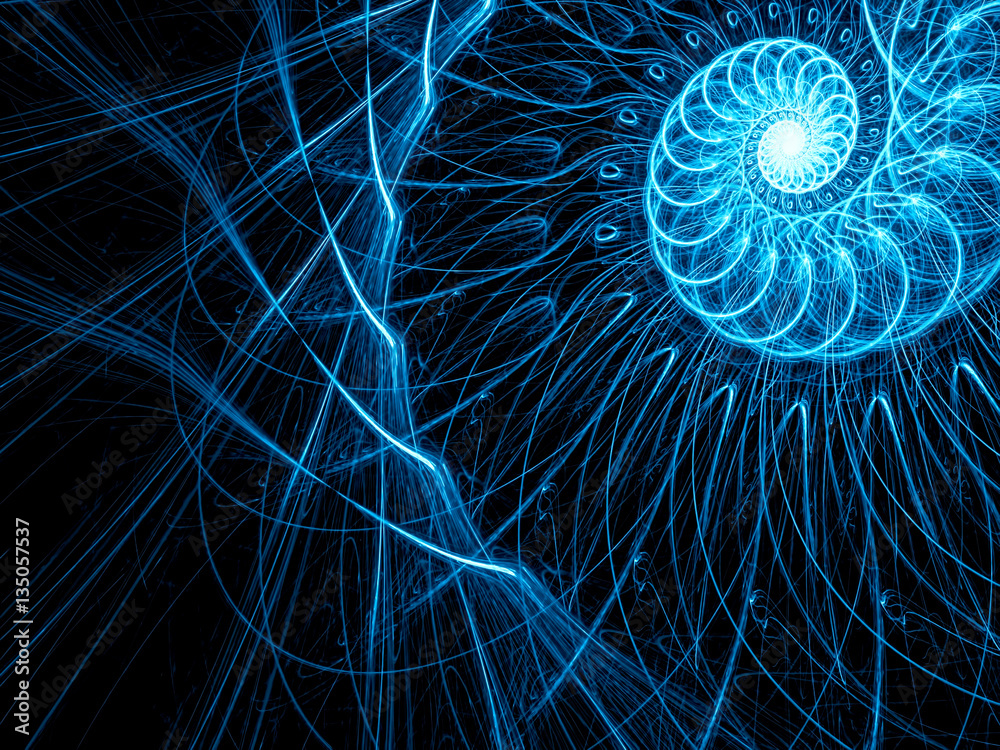 Wall mural spiral of twisted lines - abstract digitally generated image