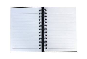 Blank flip notebook pages isolated on white background