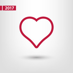 Heart Icon, vector illustration. Flat design style