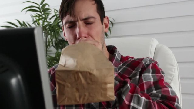 Man cries after reading computer post and binge drinks in office