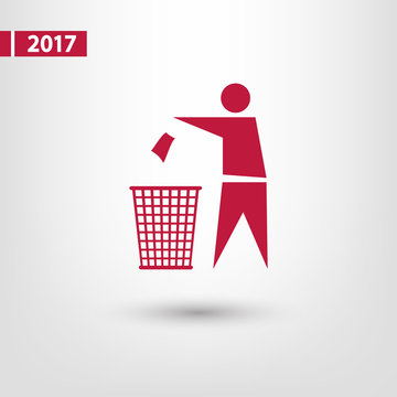Recycling Sign Label  icon, vector illustration. Flat design style