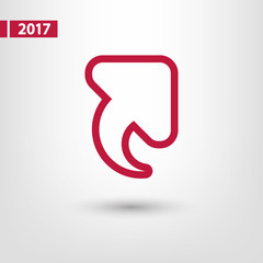 up arrow icon, vector illustration. Flat design style